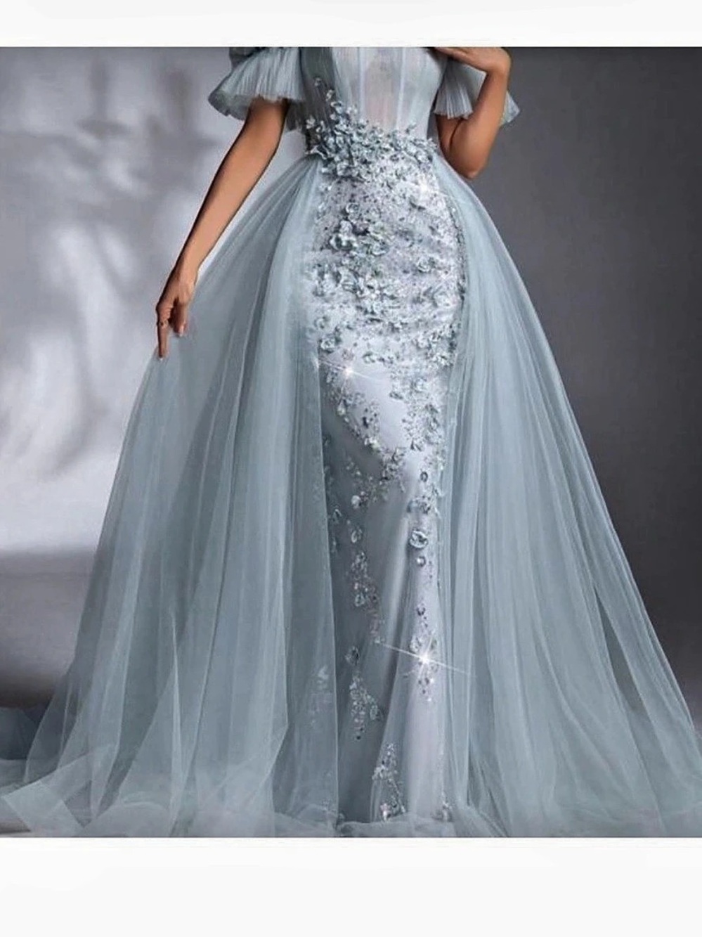 Andrea & Leo A1478 Strapless Sweetheart Beaded Floral Applique Ball Gown A1478
